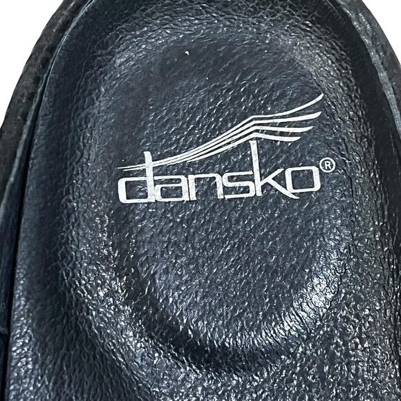 Dansko Shoes Womens Size 39 Black Embossed Slip On Clogs Mary Jane Comfort Work - Picture 6 of 7